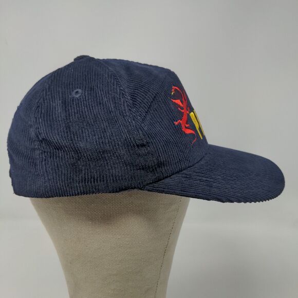 Pilatus Men's Strapback Hat Blue Corduroy Adjustable Embroidered Dragon Logo - Picture 6 of 10